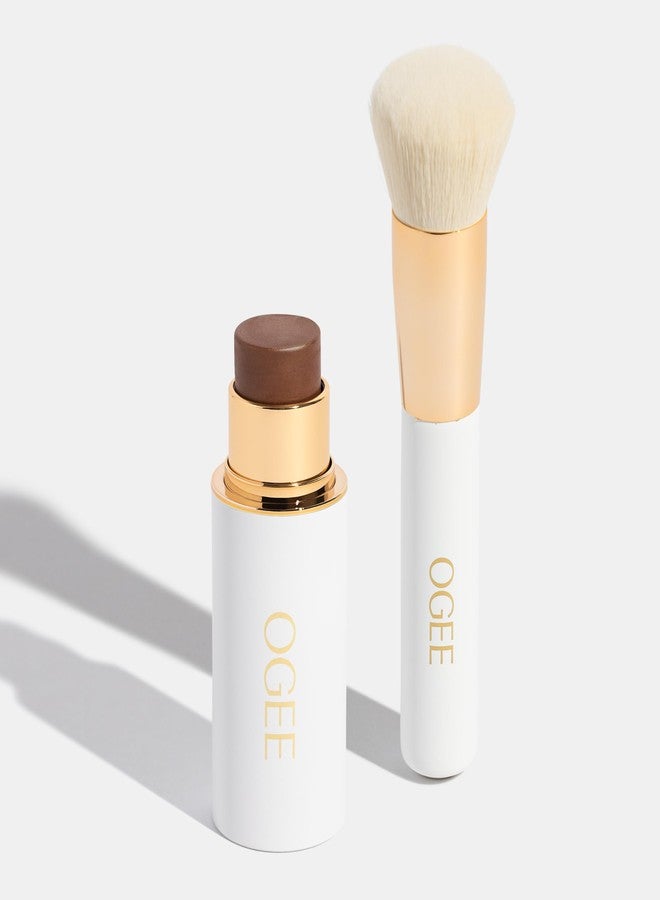 Ogee Bronze & Blend Duo - Sculpted Face Stick in Copper & Blender Brush Set - Certified Organic Bronzer & Professional Quality Makeup Brush for Flawless Makeup Application - Image 1